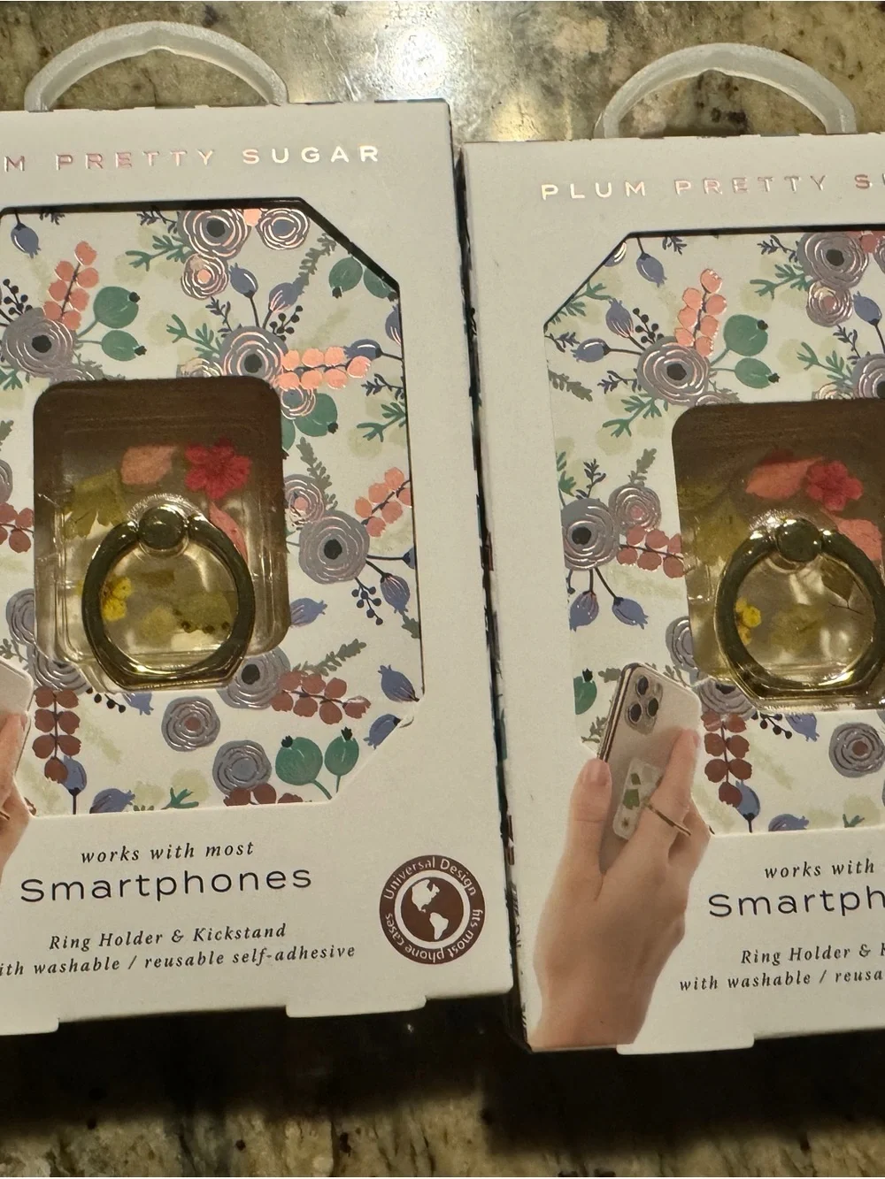 NWT Plum Pretty Sugar Pressed Floral Smartphone Ring Holder & Kickstand